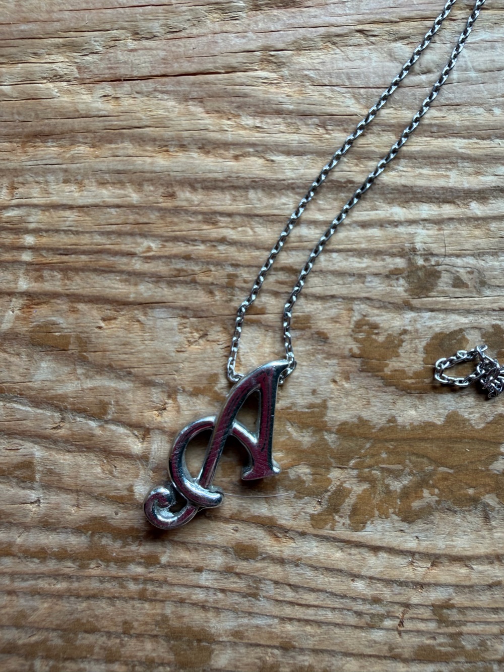 925 Sterling Silver Letter "A" Pendant Necklace